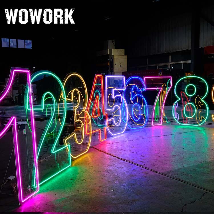 RGB neon letters stand for prom party event