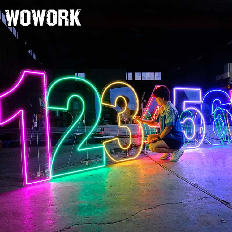 neon numbers for party decoration