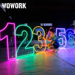 neon numbers for party decoration