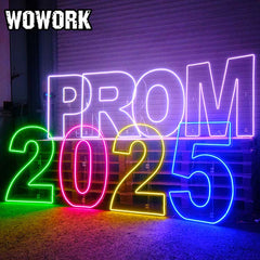 RGB neon letters stand for prom party event