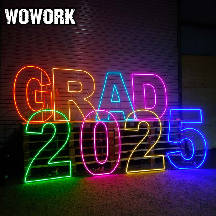 RGB neon letters stand for prom party event