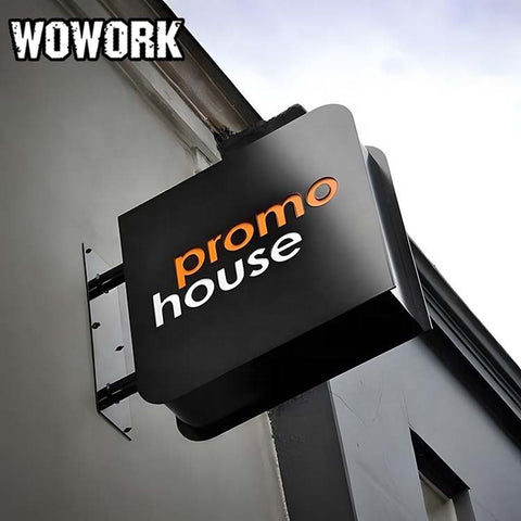 WOWORK Customizable Iron Hollow Colored Pedestrian Street Outdoor hanging Advertising Light Box Advertising