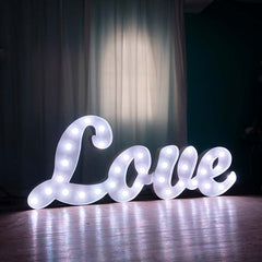 light up letters "LOVE"